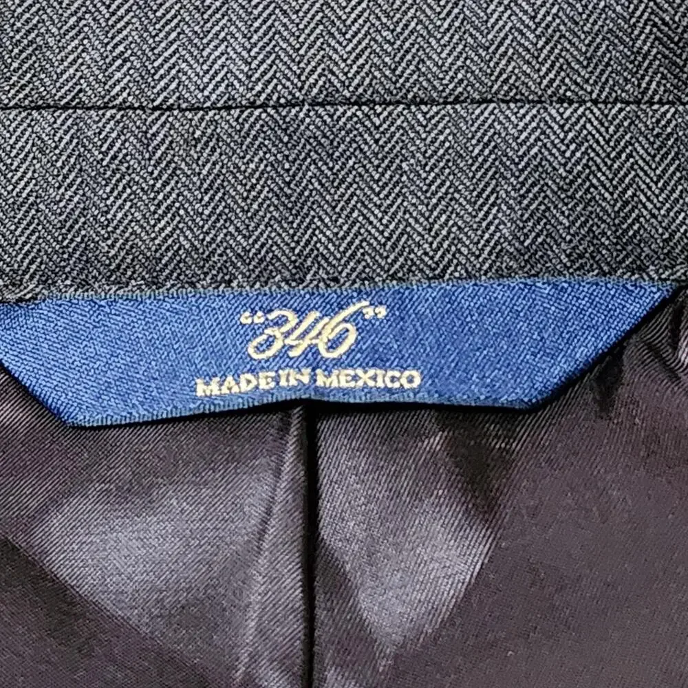Brooks Brothers Sport Coat Mens 38 Gray Herringbone Tweed Stretch Two Button